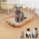 Extra-Larger Sisal Cat Scratcher Bed with Ball, 3-in-1 Cat Scratching Pad with Hammock, Natural Sisal with Solid Wood Frame Cat Scratch Post for Indoor Cats Lounger & Sleep & Scratch