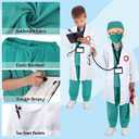12 PCS Doctor Costume for Kids,Scrubs with Lab Coat/Nurse Costume Kids Set,Girls Boys Doctor Career Day Costumes, Size: 5-6 Years