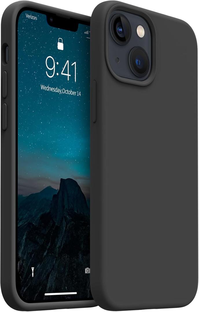 AOTESIER Magnetic for iPhone 13 Mini Case, [Compatible with MagSafe][Military Shockproof Protection] Silicone Case with Soft Microfiber Lining, Camera & Screen Protection 5.4 inch, Black