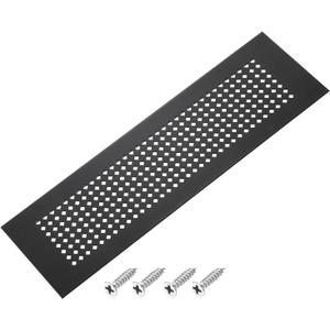 PATIKIL 18 x 3 Inch Door Air Vent Cover, Aluminum Grille Ventilation Cover Louvered Diamond Hole with Mounting Screws for Cabinet Wardrobe Door, Black