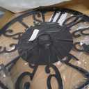 1st owned Large Wall Clock for Living Room Decor- 24" Decorative Antique Silent Non Ticking,Battery Operated,Black Metal,Wood Clocks for Farmhouse,Dining Room,Bedroom,Kitchen - Arabic Numerals