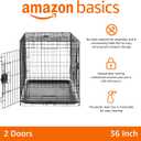 Amazon Basics Portable, Easy to Assemble, Foldable Metal Wire Dog Crate with Removable Tray, Double Door, Divider Panel, Handle, 36" x 23" x 25", Black