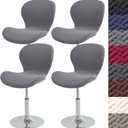 HFCNMY Stool Covers,Stretch Bar Stool Covers with Backs-Jacquard Barstool Seat Cover,Washable Barstool Cover Slipcovers with Elastic Bands (4PCS,Dark Gray)