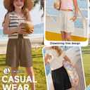 Oakgarden 3 Pack Girls Linen Bermuda Shorts, 3-Color, 9-10 Years