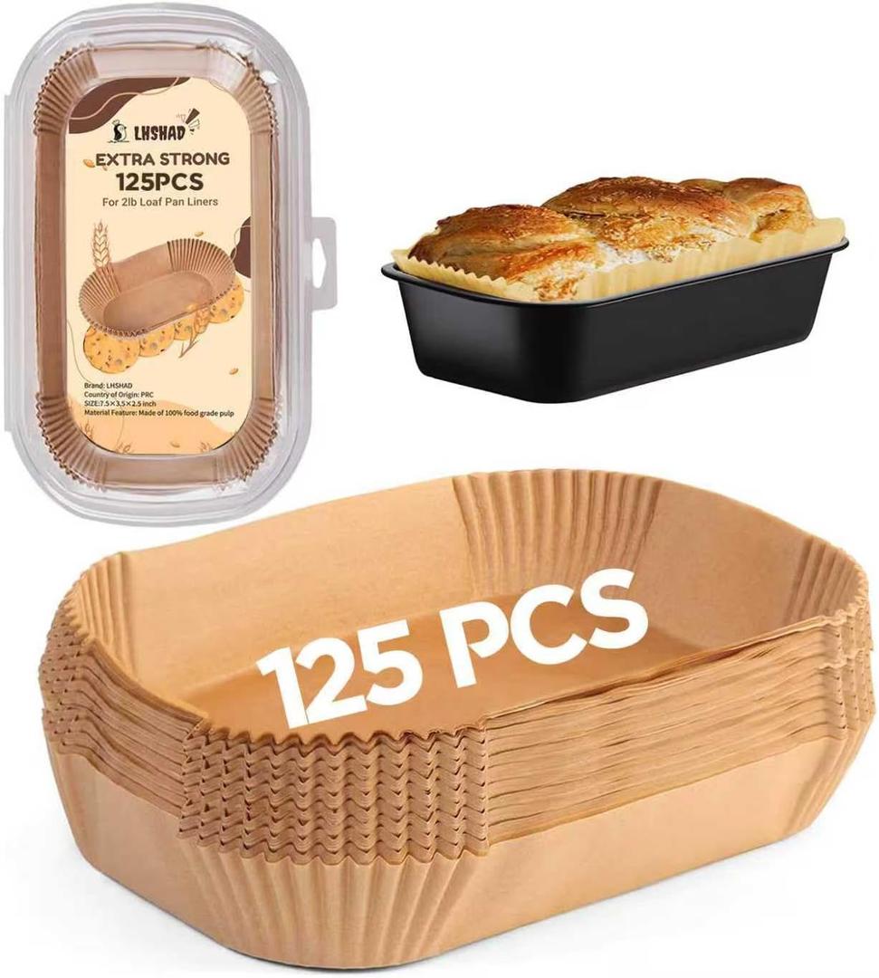 Loaf Liners for Baking, Loaf Liners, Baking Liners, Banana Bread Packaging, Loaf Pan Liner, Parchment Paper for Loaf Pans, Pan Liners, Parchment Paper Liners (9" x 5" Rectangle 125pcs)