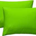 iMaylex Soft 100% Egyptian Cotton Zipper Closure Pillowcases, Cozy and Lightweight Pillow Case, St. Patrick's Day,Set of 2, Green, Standard, 20" x 26"