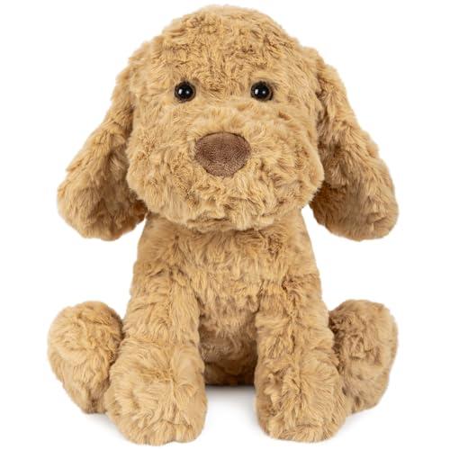 Goldendoodle Poodle Dog Microwavable Stuffed Animal – 1.5 lb Unscented Heating Pad Plush, Soft Cozy Golden Doodle Puppy Toy for Relaxation and Comfort, Gift for Women, Girls, Adults & Kids, Happy Fuel