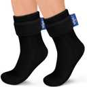 Hilph Full Foot Ice Pack Gel Socks for Hot & Cold Therapy - Reusable Cooling Sock for Toe Pain, Plantar Fasciitis & Hot Feet - Easy Slip On Design for Chemotherapy, Postpartum Recovery, 1 Pair, Black