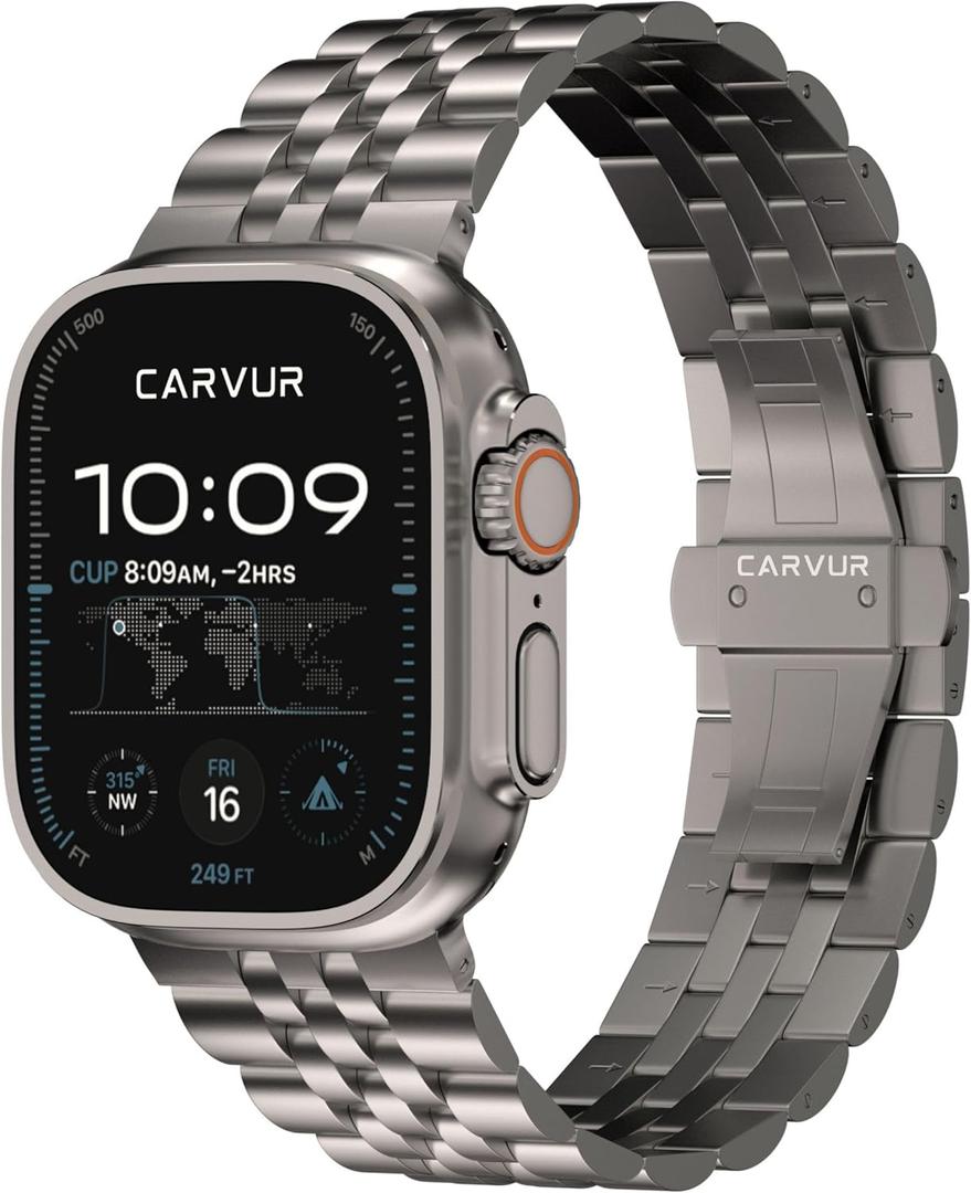 Titanium Watch Band T20 - For Apple Watch ULTRA 3 / ULTRA 2 / ULTRA (49mm) - Grade 2 Titanium - Premium Color Match - Secure Butterfly Clasp - Adjustable Apple Watch Band - (T20)