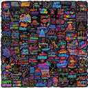 130pcs Neon Happy Birthday Stickers Vinyl Cartoon Birthday Stickers Waterproof Party Decals for Water Bottle Laptop Computer Phone Case Car Guitar Bumper Skateboard Gifts for Kids