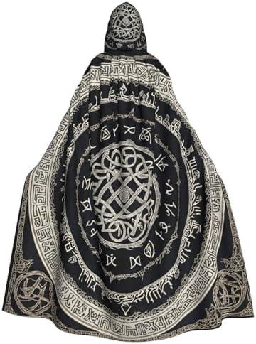 Halloween Witch Wizard Hooded Cloak Oversized Cosplay Cape for Adults, Christmas Party Costume Robe for Festivals & Gifts