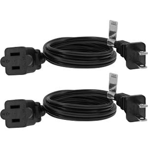 3FT Polarized US Extension Cord 2 Prong, BENACES 2 Pack UL Certificated 16AWG Male to Female Power Extension Cable 13A/125V (2 Pack)