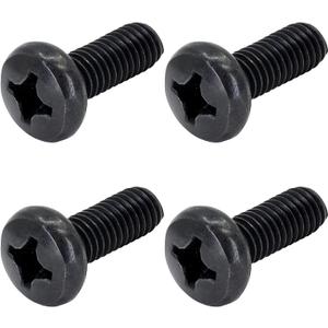 Black License Plate Screws for Lexus, Toyota, and Honda, Phillips Machine Pan Head 18-8, Stainless Steel, M6-1.0 x 16 mm Bolt (Pack of 4)
