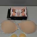 Awant Strapless Sticky Bra Invisible Sticky Boobs Silicone Adhesive Bra Backless Pushup Lift Bra Beige (D)
