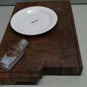 BABILONIA American Black-Walnut Cutting Board (ExtraThick 1,7"), Premium Quality & Professional Butcher Block. Heavy duty end-grain wood chopping board (Oil bottle & Plate included)