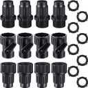 4 Sets Garden Expandable Hose Repair Kit Faucet Adapter Hose Female Male Connectors with 4 Pieces Hose Shut Off Valve and 8 Pieces 3/4 Inch Rubber Gaskets