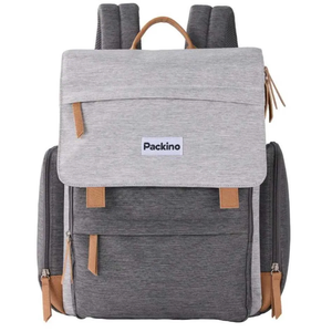 Packino Diaper Bag Backpack Large Multifunction Travel Baby Bag for Mom Dad Cream White