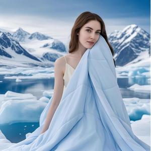 Cooling Comforter King Size - Cooling Blankets for Hot Sleepers and Night Sweats, Absorbs Body Heat to Keep Cool, Luxury Breathable Soft Lightweight - Blue, Q-Max>0.4, King (90" x 106")