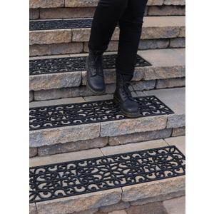 FINEHOUS Rubber Stair Treads Non-Slip Outdoor 35x10 (5-Pack) Anti-Slip Step Mat