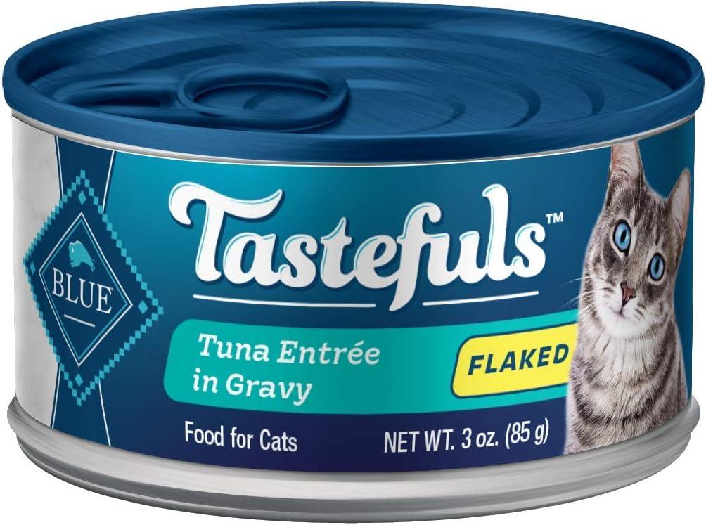 Blue Buffalo Tastefuls Flaked Wet Cat Food, Made with Natural Ingredients, Tuna, 3-oz Cans (24 Count) (4.5 Pound (Pack of 1))
