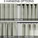 2 Panels Set Sage Green Linen Curtains 126 Inches Long for Living Room Extra Long Back Tab Curtain Neutral Farmhouse Light Filtering Semi Sheer Linen Drapes Ceiling to Floor for Large Window 52x126