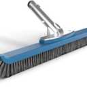 KEMANO Heavy Duty Pool Brush Head: Industrial-Grade Grit Non-Metal Stiff Bristles & Reinforced Aluminum Frame for Inground Pools, Tiles, Concrete Surfaces - Tackles Tough Surfaces, Algae, Stains