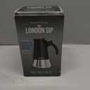 London Sip Stainless Steel Stovetop Espresso Maker Moka Pot Italian Coffee Percolator, Matte Black, 6 Cup