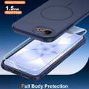 FNTCASE for iPhone 17e & iPhone 16e Case: [Compatible with Magsafe] Solid Matte Magnetic Phone Cover with [Full Camera Protection] [Screen Protector] Military Grade Shockproof Protective, Blue