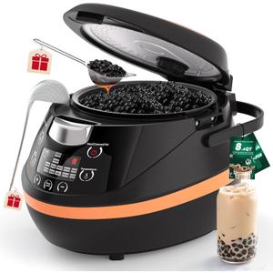 WantJoin Boba Cooker - 8L Boba Maker Machine Commercial Automatic Tapioca Pearl Warmer Pot Machine for Bubble Tea Milk Tea Pearls, Restaurant Dessert Stores Lounge Bars
