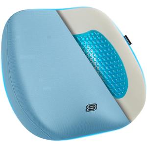 Skechers Seat Cushion Premium Gel & Memory Foam-Office Chair Cushion for Tailbone Pain Relief,Butt Pillow for Office Chair,Car seat Cushion,Long Sitting Office Workers,and Car Drivers,Blue