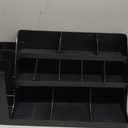 Mind Reader Cup and Condiment Station, Countertop Organizer, Coffee Bar, Kitchen, Stirrers, 24"L x 11.5"W x 12.5"H, Black