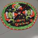 Merry Christmas Tree Skirt Collar 48 Inch, Softand Funny Farmhouse Holiday Decor Xmas Party Holiday Decoration