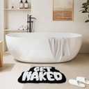Get Naked Bath Mat, Cute Bath Rug for Bathroom Mat, rregular Non Slip Shower Floor MatUltra Soft Mat Funny Bathroom Decor (Black)