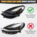 Left Full LED Headlights Assembly Compatible with Tesla Model 3/Model Y 2021 2022 2023 Driver Side For 151495200C Projector Matrix Type Headlamp