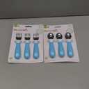 Munchkin Raise Toddler Fork and Spoon Utensil Set, Rest Keeps Tip Off Table, BPA Free, 6 Pack, Blue