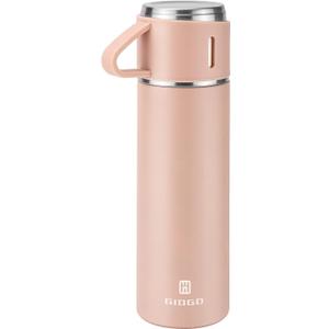 Stainless Steel Thermo 500ml/16.9oz Vacuum Insulated Bottle with Cup for Coffee Hot drink and Cold drink water flask.(Pink,Single)