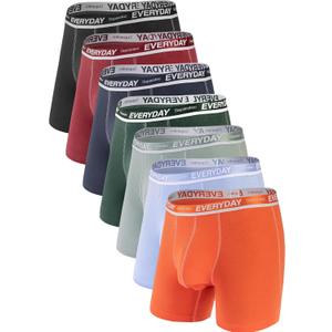 Separatec Cotton Dual Pouch Men's Underwear Comfortable Soft Breathable Everyday Boxer Briefs for men 7 Pack(M, Assorted Colors)