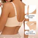 Womens Wireless Jelly Balconette Bra No Underwire Seamless Push Up Bras Mesh Sexy Deep V Everyday Tshirt Bra (Beige, XXXL)