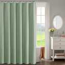 OWENIE Sage Green Shower Curtain for Bathroom 96 Inches Extra Long, Elegant 3D Embossed Textured Fabric Shower Curtains, Water Repellent, Machine Washable, Hotel Style, 72" W x 96" L, Sage Green