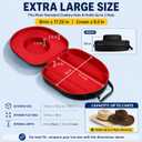 Cowboy Hat Box, Hard Shell Travel Case, Holds 2 Hats, Extra Large, Red