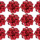 The Gift Wrap Company Decorative Confetti Bows, Medium, Red Metallic, 10 count(pack of 1)