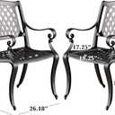 Christopher Knight Home Hallandale Outdoor Cast Aluminum Chairs, 2-Pcs Set, Antique Matte Black
