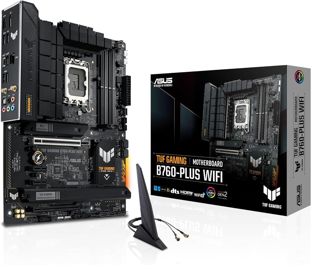 ASUS TUF GAMING B760-PLUS WIFI Intel B760 LGA 1700 ATX motherboard, Ready for 14th, 13th & 12th Gen Intel Core CPU, 12+1+1 Stages, PCIe 5.0, 3x M.2, DDR5, 2.5G, USB 3.2 Type-C, Thunderbolt 4, USB4