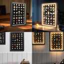 Light Up Pin Display Case 16x12 Black Enamel Pin Display Board with Light, Pin Holder and Pin Collection Display Frame, Pin Display for Wall or Tabletop, Pin Board for Enamel Pins