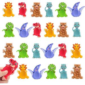 24Pack Dinosaur Sensory Fidget Stress Toys for Kids Classroom, Autism Calming Special Education Must Haves Travel Essentials, Valentine's Day Cards Gifts for Party Favors Class Birthday 3 5 7 Boy Girl