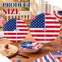 Havawish 150 Pcs Compostable Paper Plates and Bowls Sets 7 Inch 9 Inch Disposable Plate 12oz Biodegradable Bowls for 50-person Party Dinner Supplies, Soak-proof, Microwave-safe, Cut Resistant (Flag)