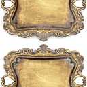 2 Pack Vintage Small Gold Ring Dish, Birthday & Wedding Gifts for WomenWedding Ring Tray- 5.3 x 4.5 inches