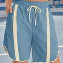 Fisoew Womens Baggy Cargo Shorts Casual Wide Leg Knee Length Drawstring Elastic Waist Workout Running Athletic Yoga Shorts