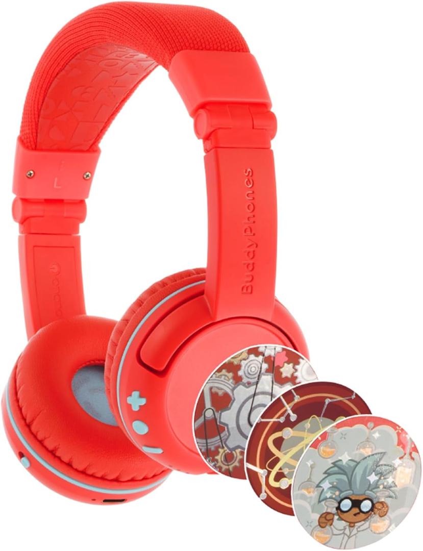 Made for Amazon Bluetooth Kids Headphones Age (3-7) | Red