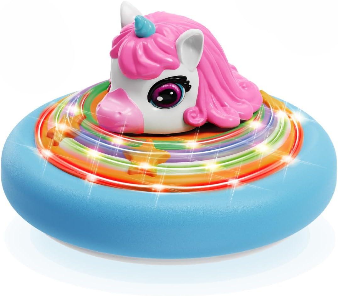 Hover Soccer Ball for Kids Indoor Toys for Girls Age 6, 7, 8, 9, 10, 11, 12 Year Old, Girl Birthday Gifts Unicorn Toys, Rechargeable Air Floating Soccer Toy with LED Lights Foam Bumper